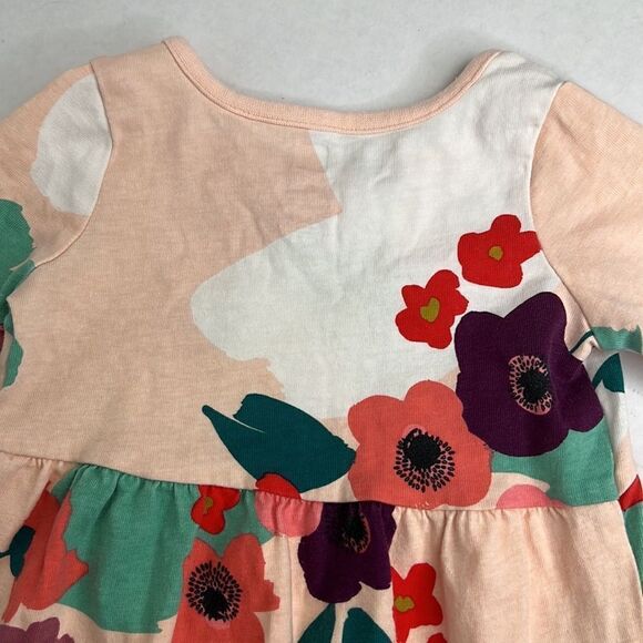 Tea Collection Peach bold floral one piece jumpsuit EUC size 9-12 months - Picture 11 of 13